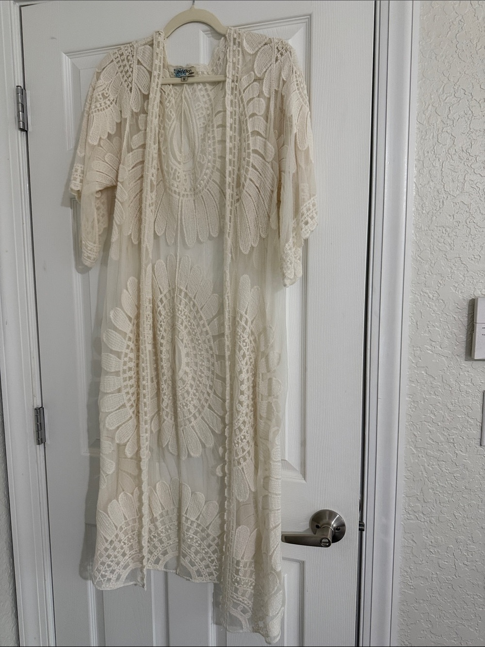 Rebellion Cream Crochet Lace Top - Delicate Openwork Design M